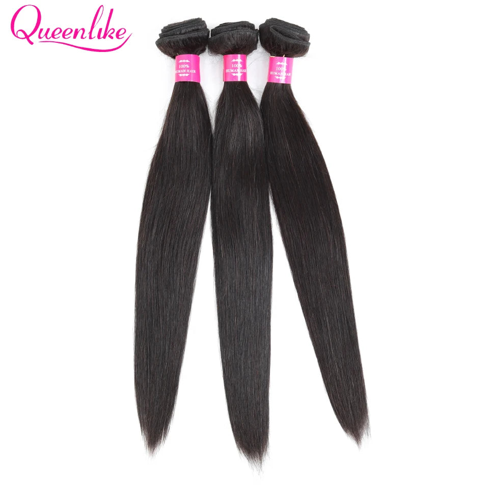 30inch Straight Human Hair Bundles With Closure Brazilian Raw Hair Weave Bundles With 2x6 Deep Kim Closure and Bundles