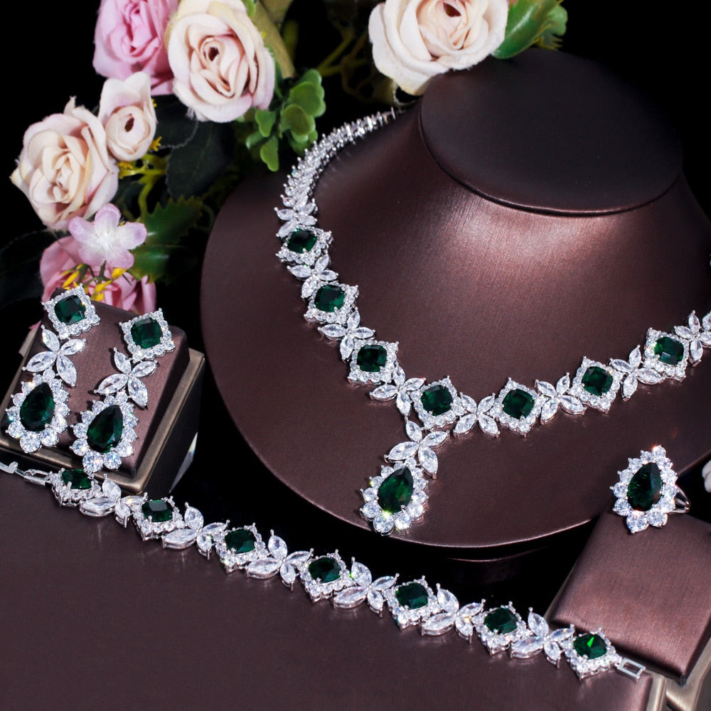 4 Pieces African Dubai Bridal Party Jewelry Sets