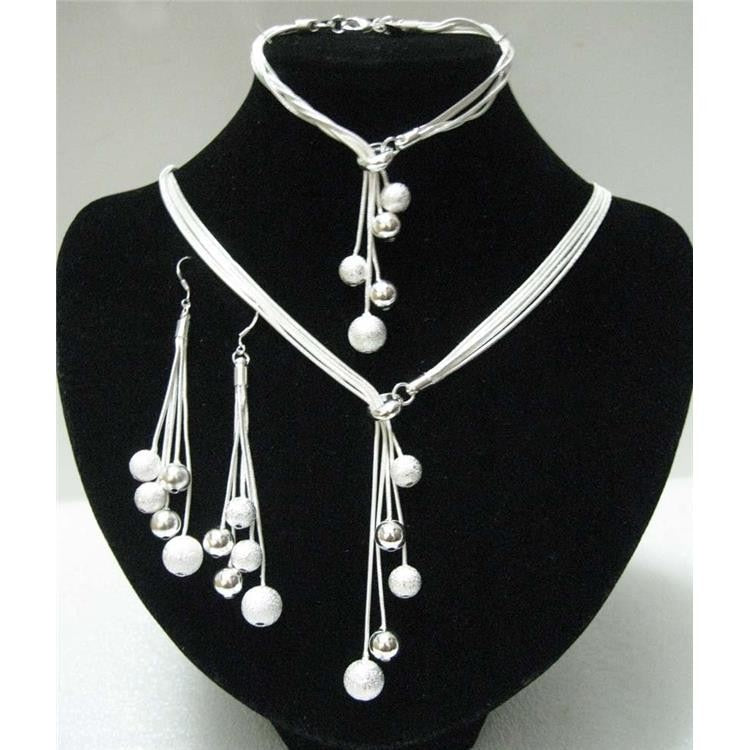 925 sterling silver high-quality five-wire beads Necklace Bracelet Earring