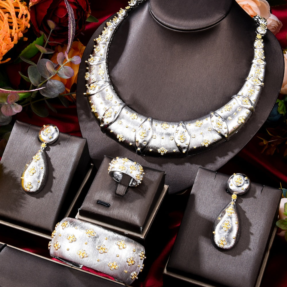 Famous Bling Sequins Luxury Africa Dubai Jewelry Sets