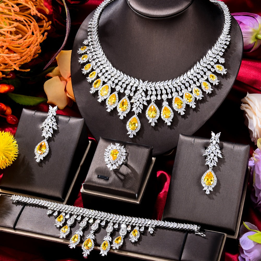 Elevate your elegance with our Green CZ Luxury African Set, a captivating blend of crystal brilliance for weddings and parties.