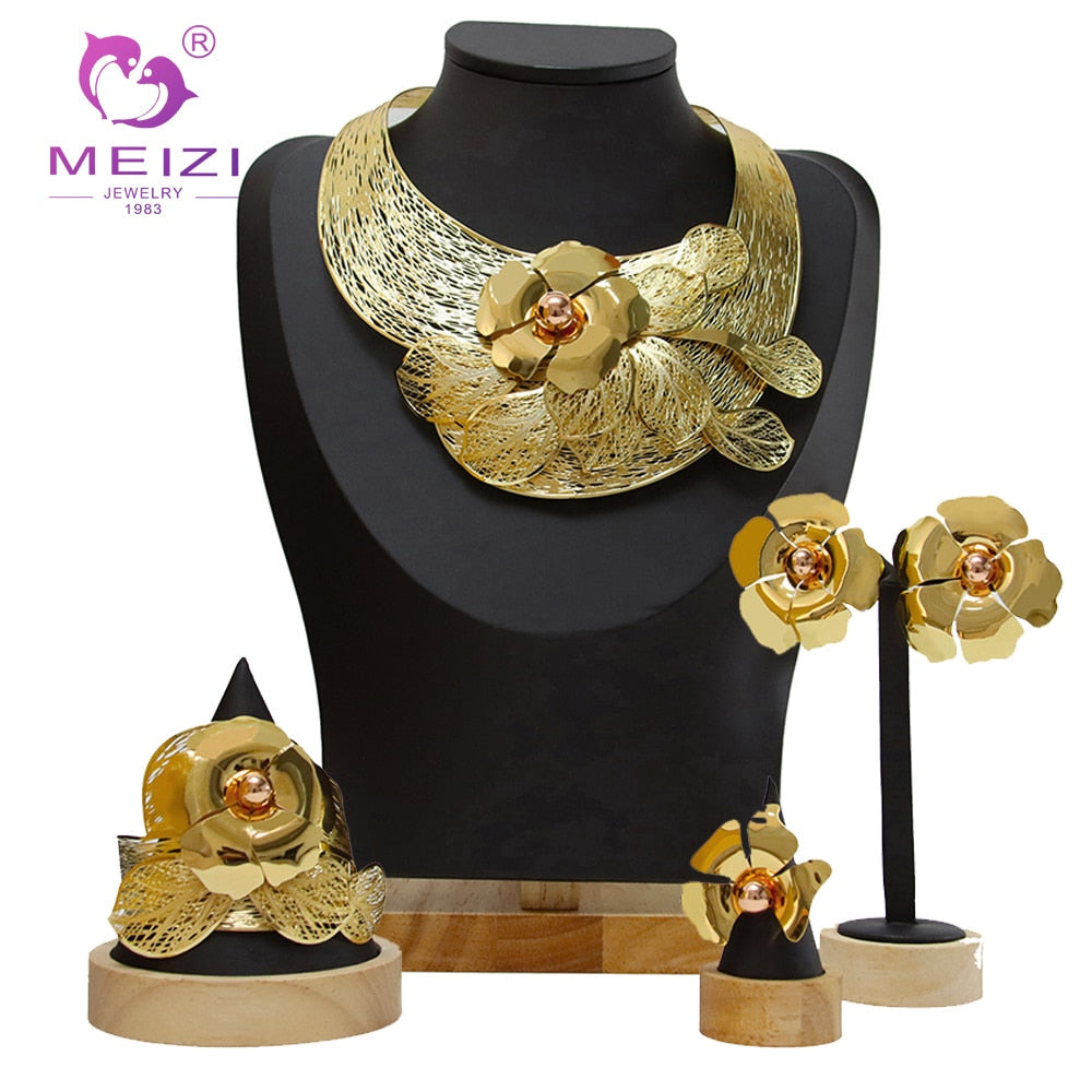 Noble Jewelry Set Dubai 18k Gold Plated Jewelry Set For Women