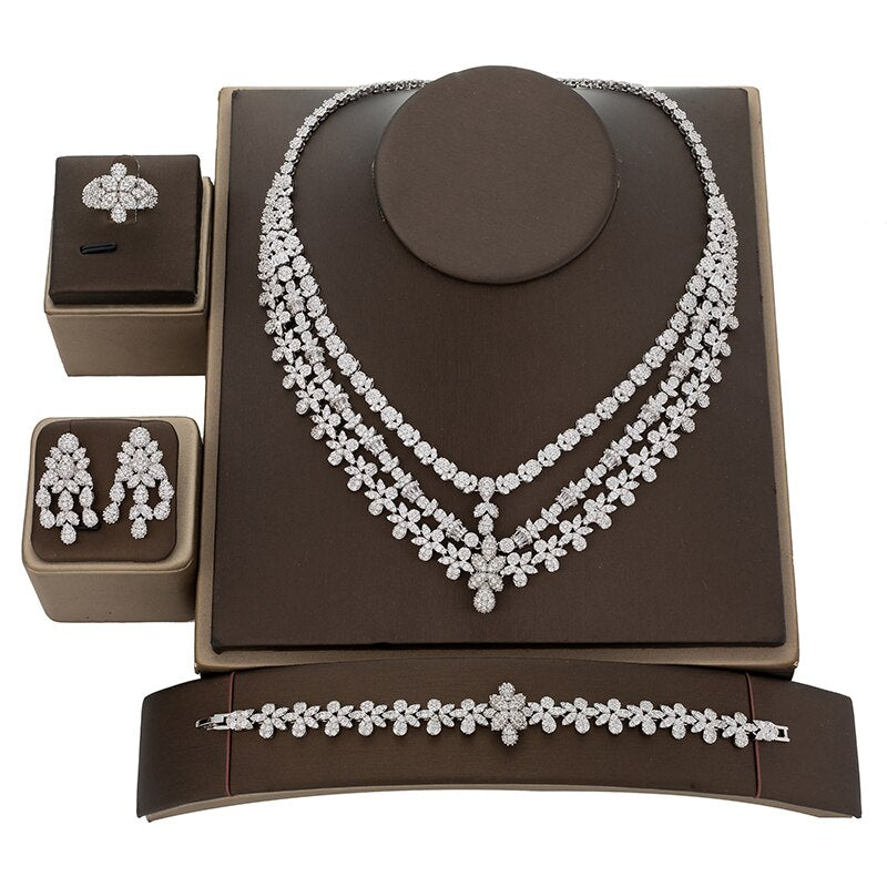 Elegant Romantic Charming Simple Style Necklace Bracelet Ring and Earring Set