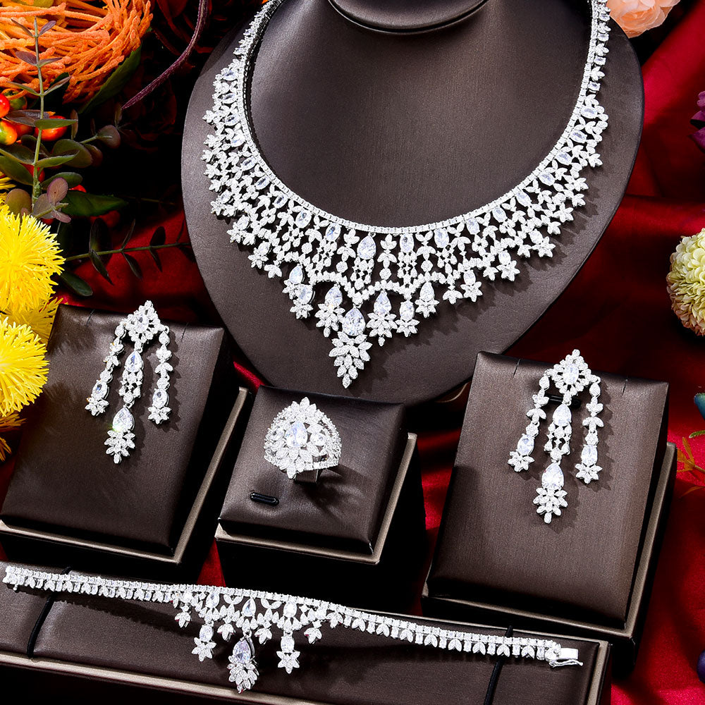 Luxury Princess 4PCS Indian Kundan Jewelry Set For Women
