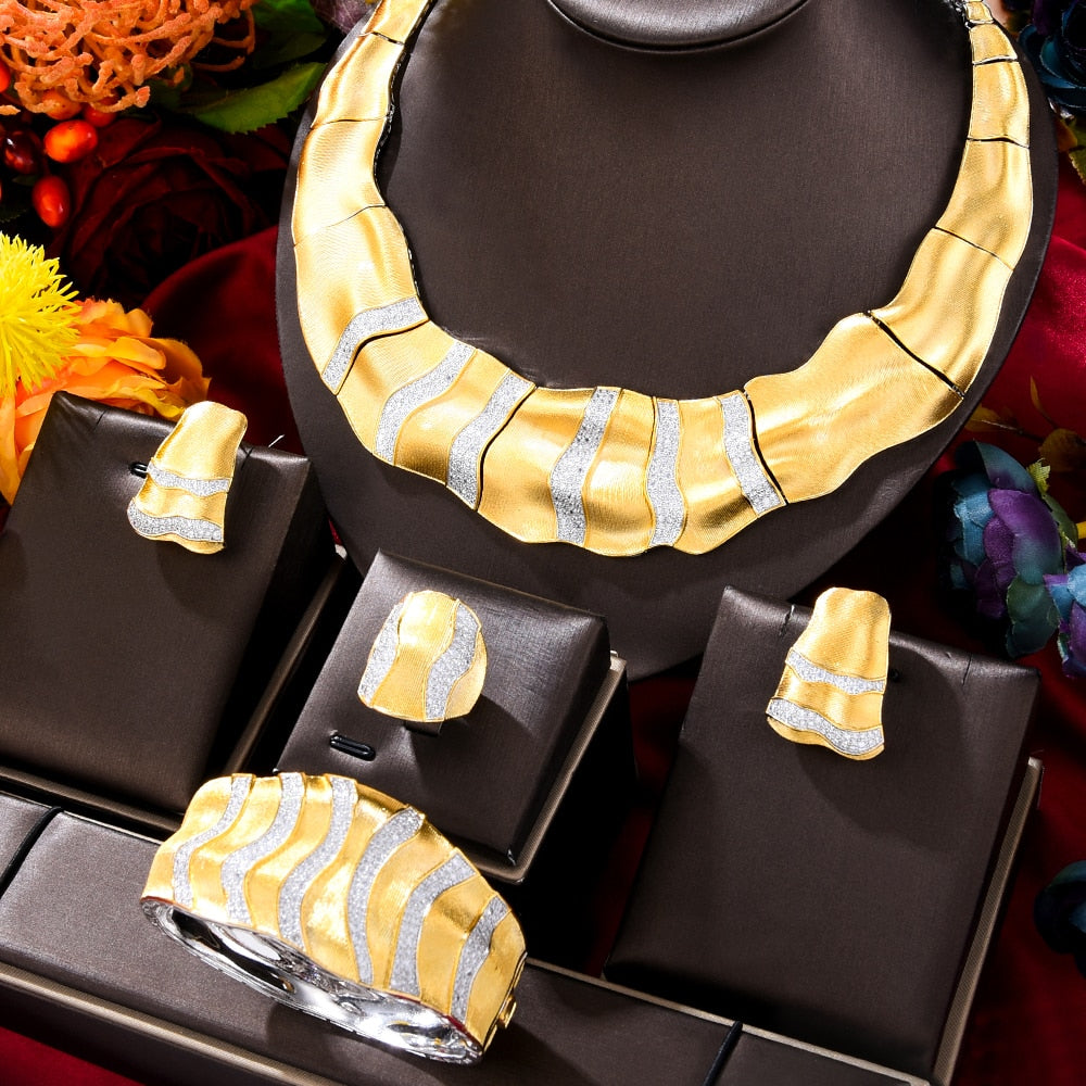 Indulge in the original luxury of our African Dubai 4pcs Women Jewelry Set.