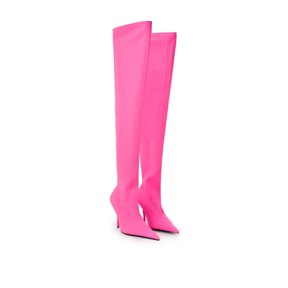 Balenciaga Elegant Pink Polyester Boots for Sophisticated Style
