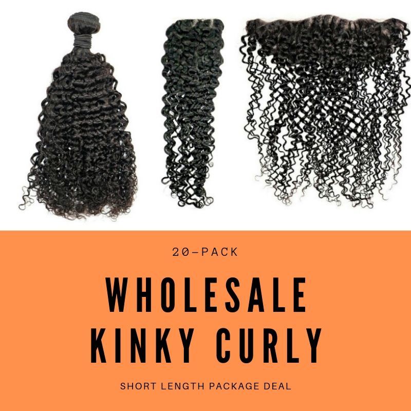 Brazilian Kinky Curly Short Length Package Deal Bundles