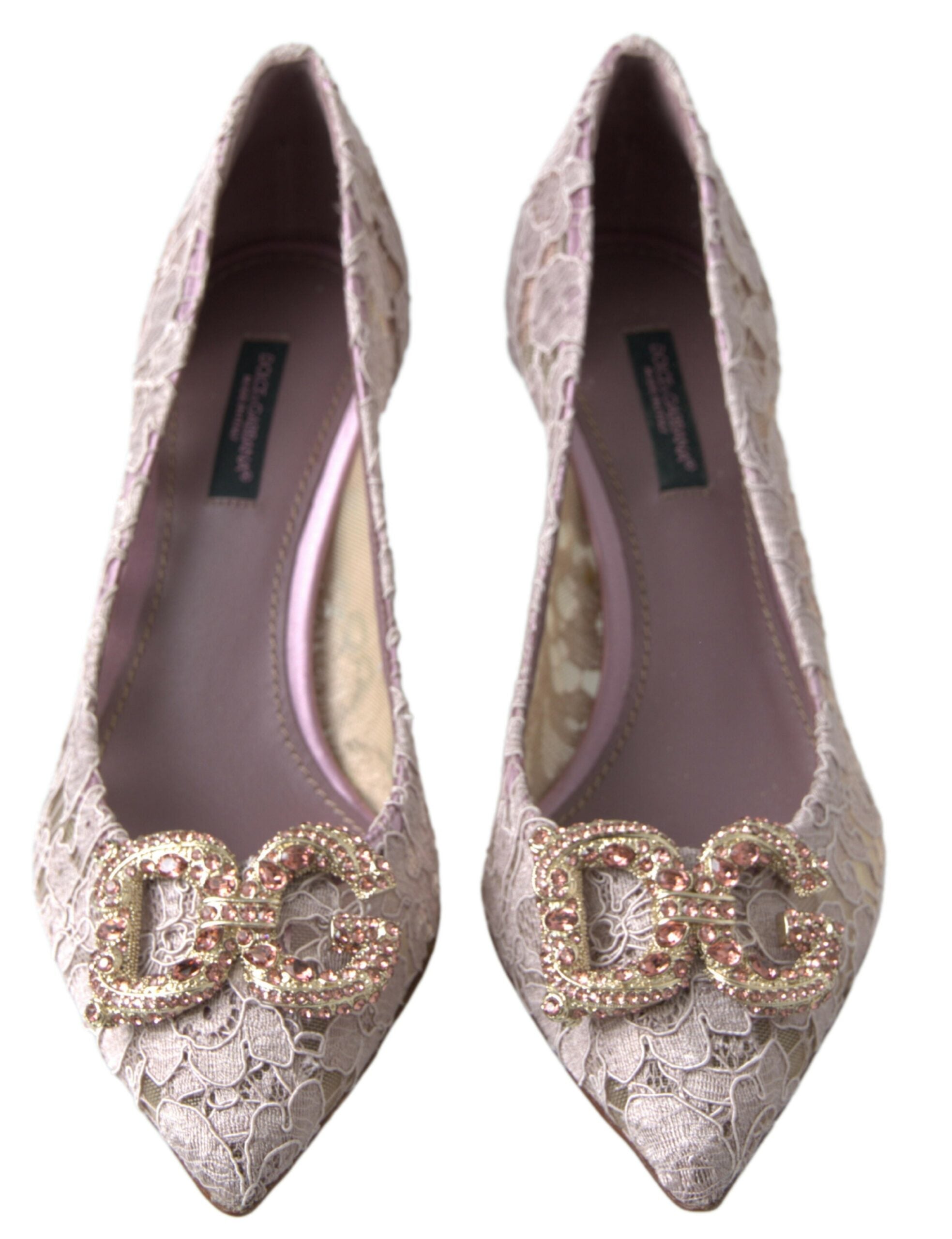 Dolce & Gabbana Elegant Pink Crystal Embellished Heels