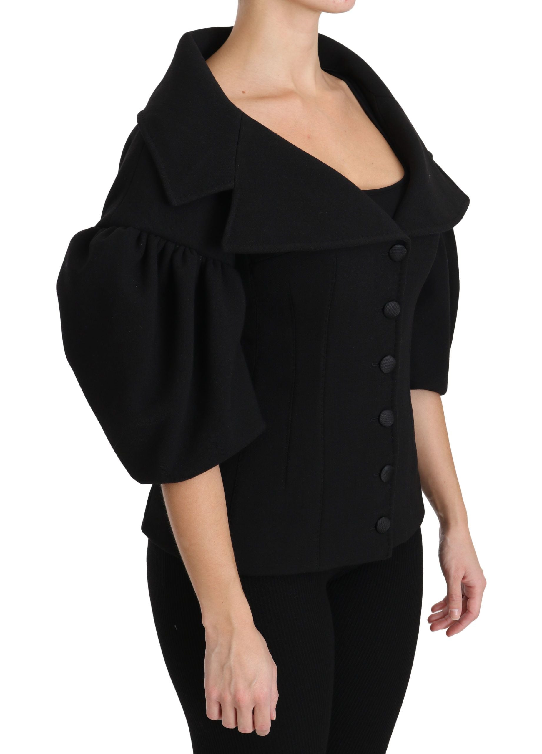 Dolce & Gabbana Elegant Black Virgin Wool Coat