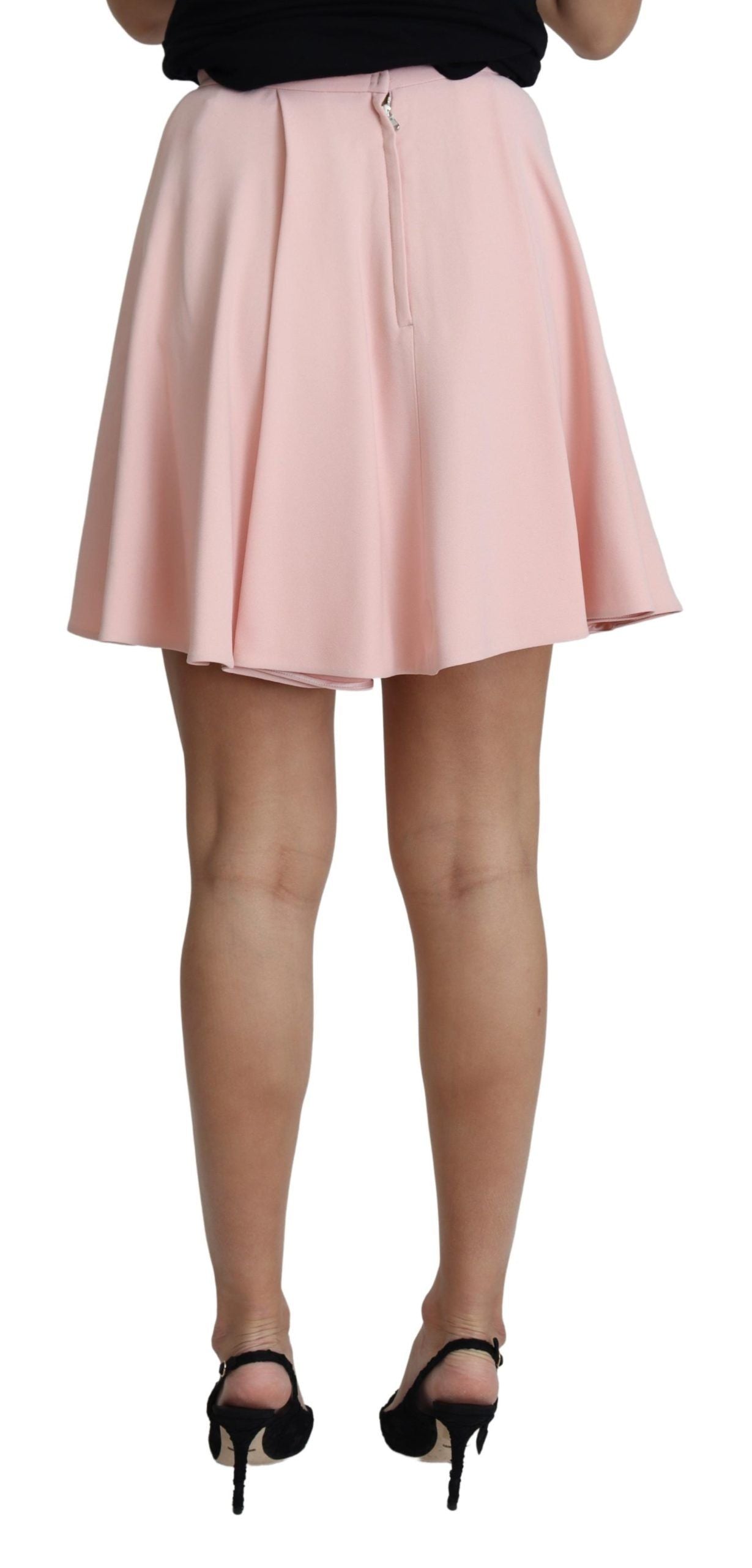 Dolce & Gabbana Elegant Pink Flare A-line Mini Skirt