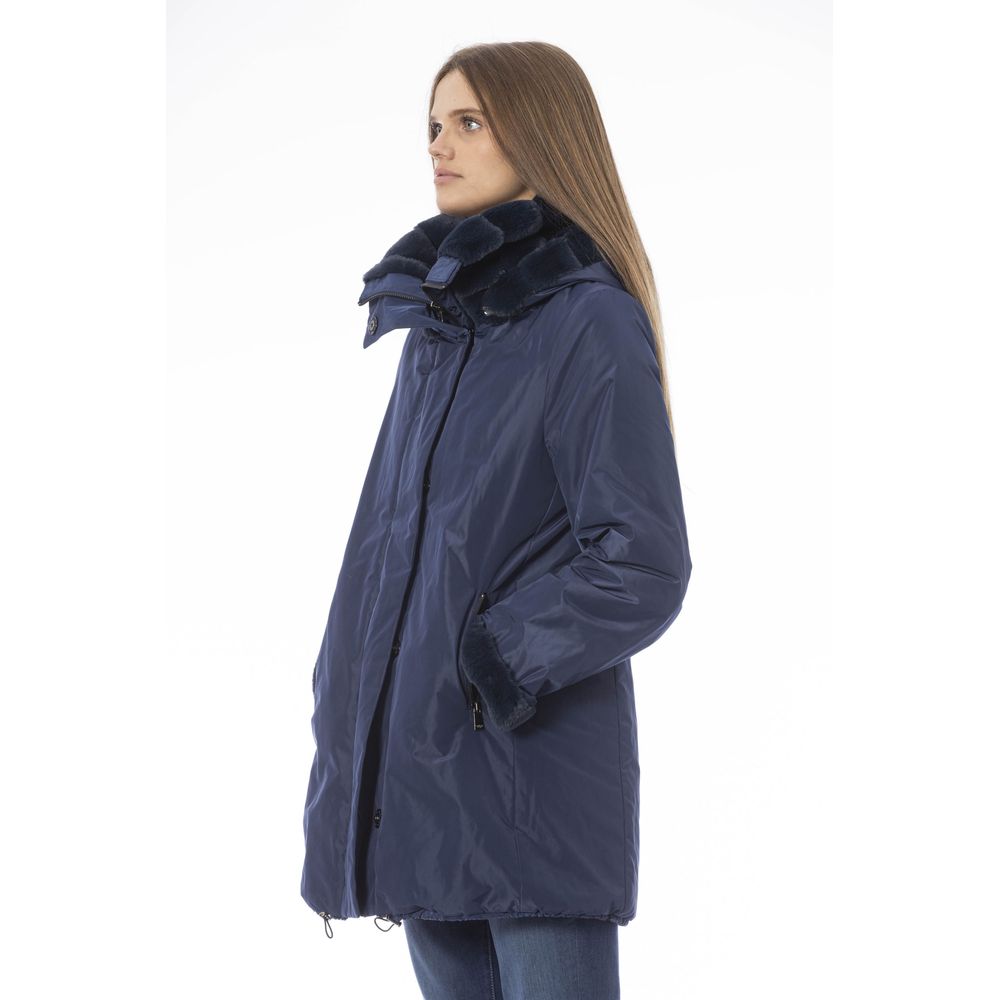 Baldinini Trend Reversible Light Blue Hooded Jacket