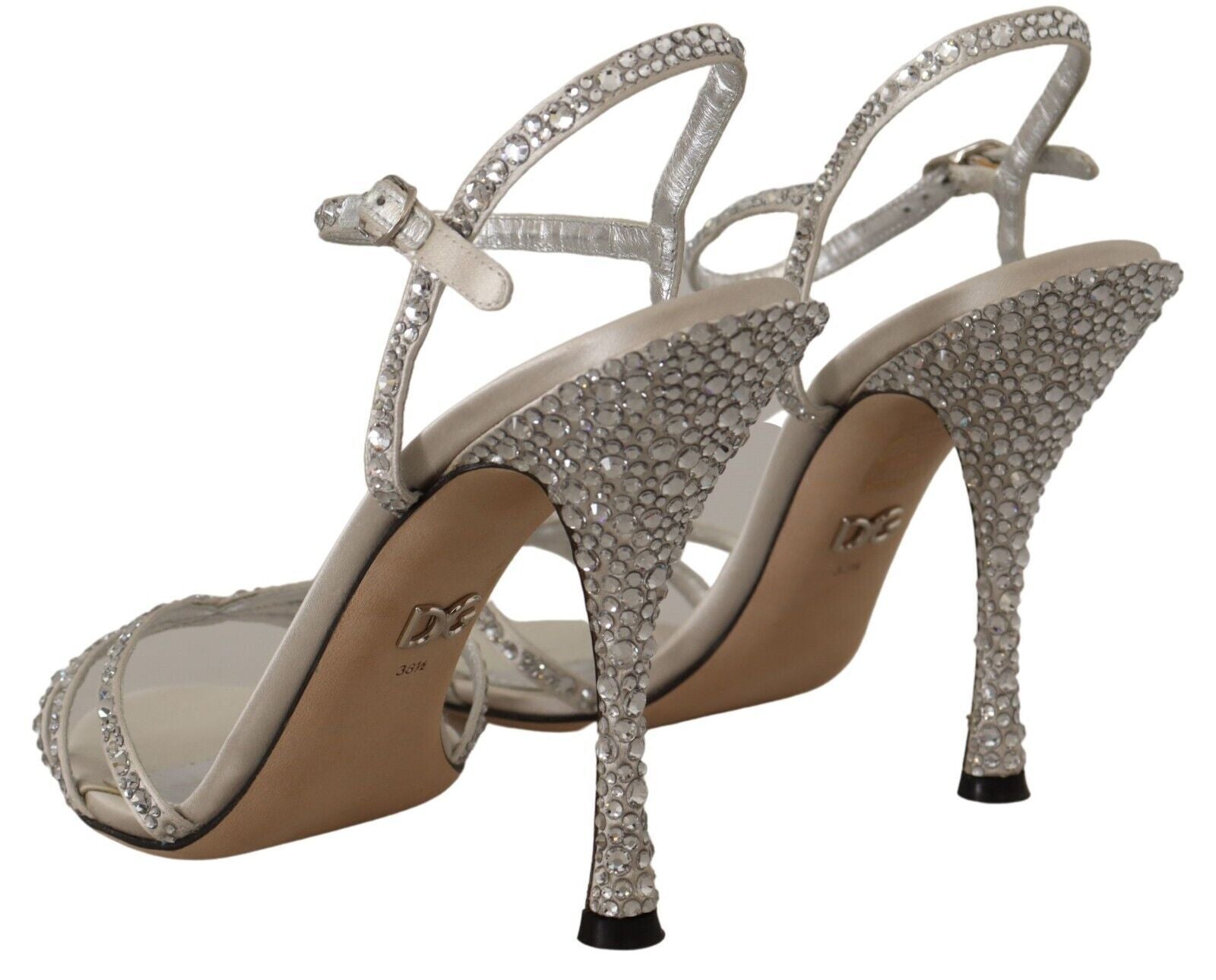 Dolce & Gabbana Crystal-Embellished Silk Blend Heels